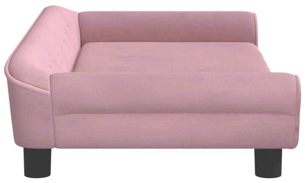 vidaXL Κρεβάτι Σκύλου Ροζ 100 x 50 x 21 εκ. Βελούδινο