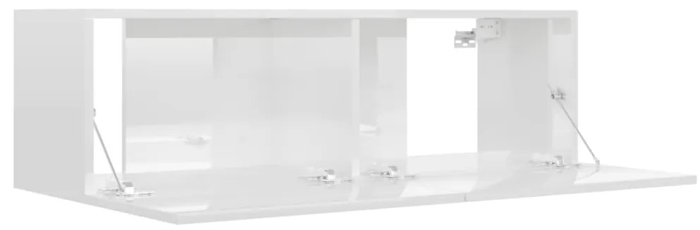 vidaXL Έπιπλο Τηλεόρασης Γυαλιστερό Λευκό 100x30x30 εκ. από Επεξ. Ξύλο