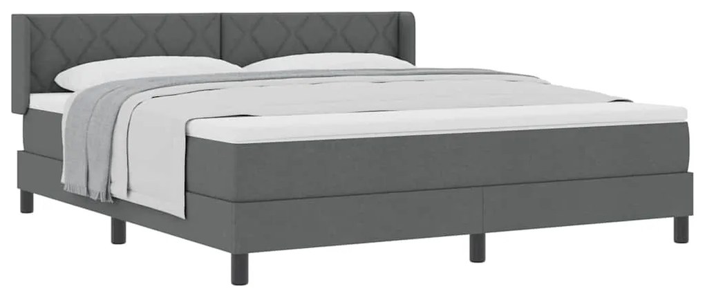 vidaXL Κρεβάτι box spring με στρώμα με στρώμα Σκούρο γκρι 180 x 200 cm