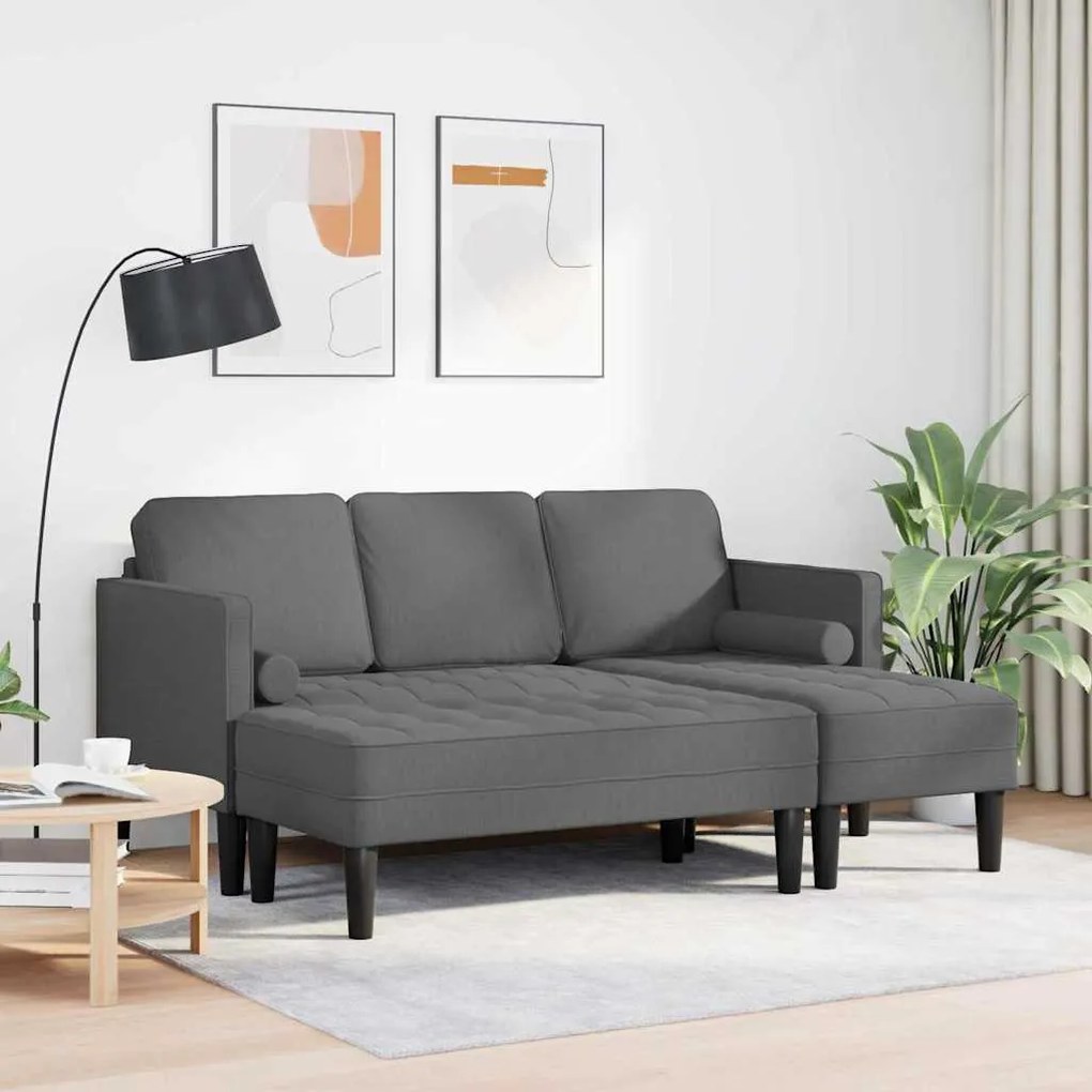 vidaXL Σετ Καναπέ 2 pcs Σκούρο γκρι 173 x 131 x 67 εκ ύφασμα