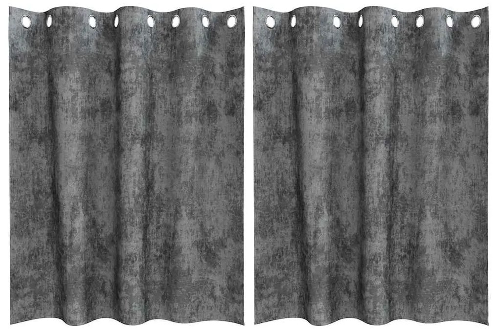 vidaXL Κουρτίνα με κουρτίνες 2 pcs Γκρι 140 x 140 cm Βελούδο