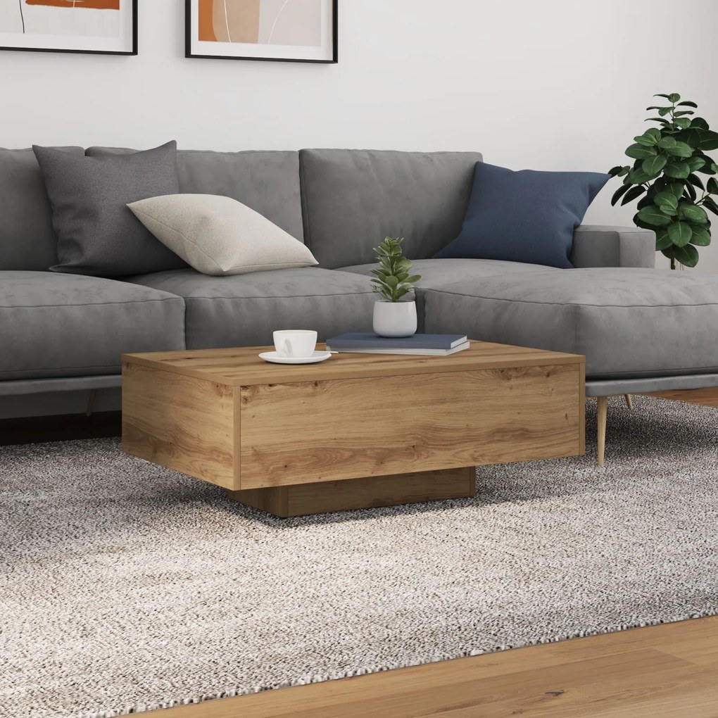 Τραπέζι σαλονιού με LED φώτα Artisan Oak 85x55x31 εκ