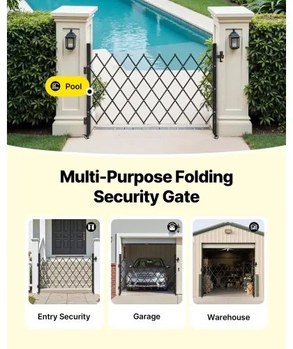 VEVOR Single Folding Security Gate Lockable Scissor Gate 66.93 x 51.57 in (WxH)