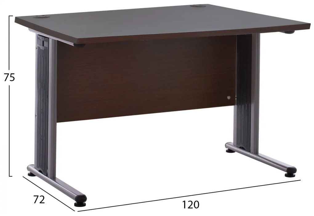 ΓΡΑΦΕΙΟ ΕΠΑΓΓΕΛΜΑΤΙΚΟ VALDEN HM2044.02 WENGE 120X72X75 εκ. - 0520574 - HM2044.02