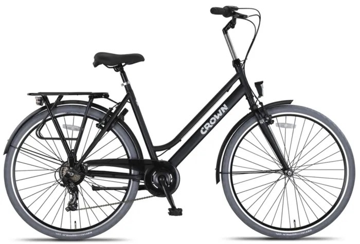 New York 28 Inch 53 cm Women 7SP Rim Brakes Matte blackCrown
