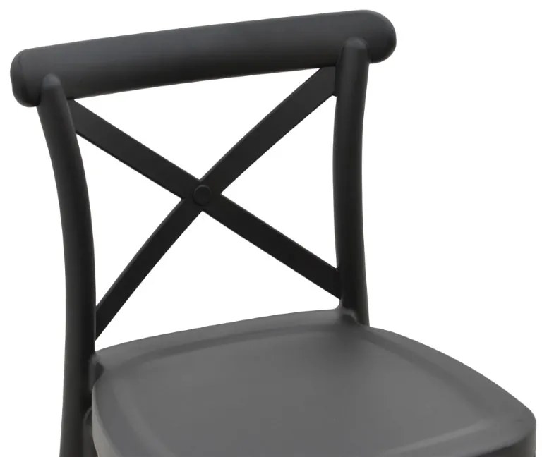 Σκαμπό μπαρ Crossie pakoworld pp μαύρο 44x44x113εκ