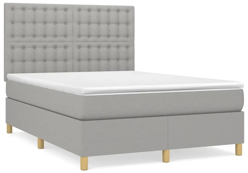 ΚΡΕΒΑΤΙ BOXSPRING ΜΕ ΣΤΡΩΜΑ ΑΝΟΙΧΤΟ ΓΚΡΙ 140X200 ΕΚ. ΥΦΑΣΜΑΤΙΝΟ 3142657