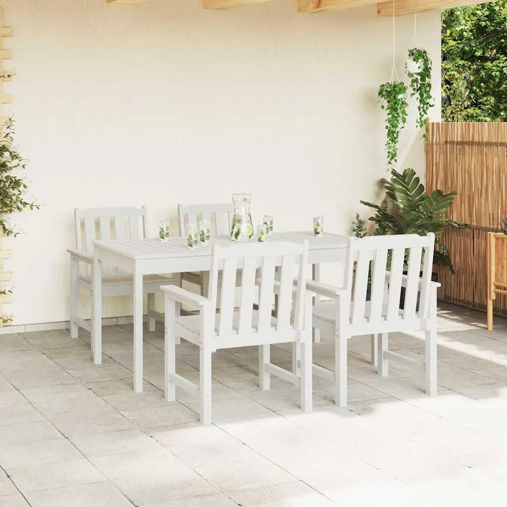 vidaXL Καρέκλα φαγητού κήπου 4 pcs Λευκό 65.5 x 55.5 x 88cm Πλαστικό