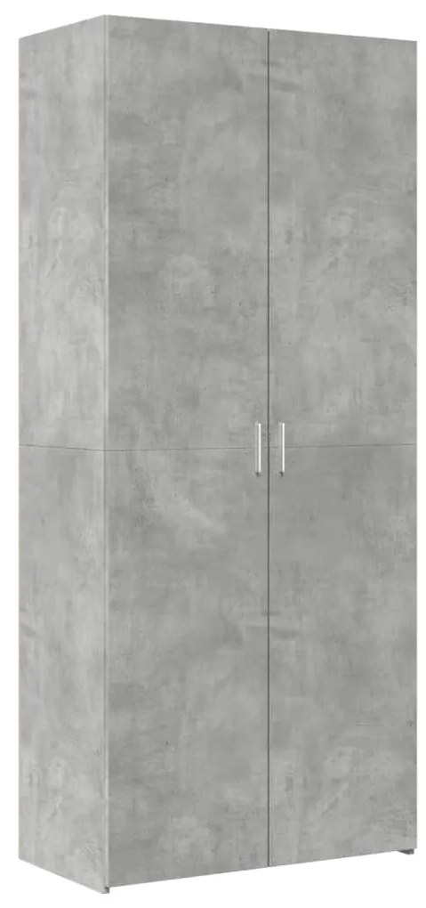 vidaXL Ραφιέρα με Ντουλάπια Γκρι Σκυρ. 80x35,5x180 εκ. από Επεξ. Ξύλο