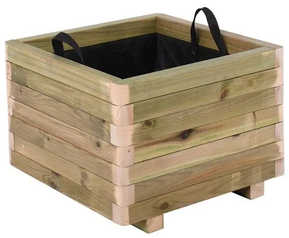 FLOWER POT WOOD Γλάστρα, Εμποτισμού Pine, Απόχρωση Φυσικό, 50x50x36cm