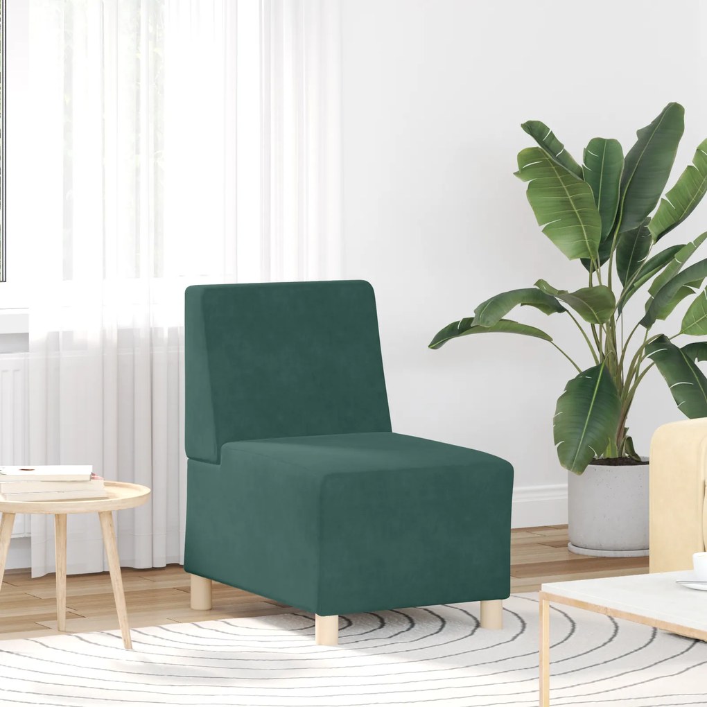 vidaXL Καναπέδες 3 pcs Σκούρο πράσινο 55 x 74 x 82 εκ. Βελούδο