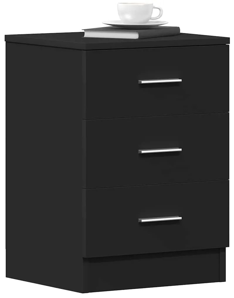 vidaXL Κομοδίνο Μαύρο 38 x 35 x 56 εκ. από Μοριοσανίδα