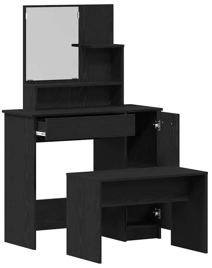 vidaXL Σετ Τραπεζιού Μακιγιάζ 2 pcs Μαύρη δρυς 86.5 x 35 x 136 cm