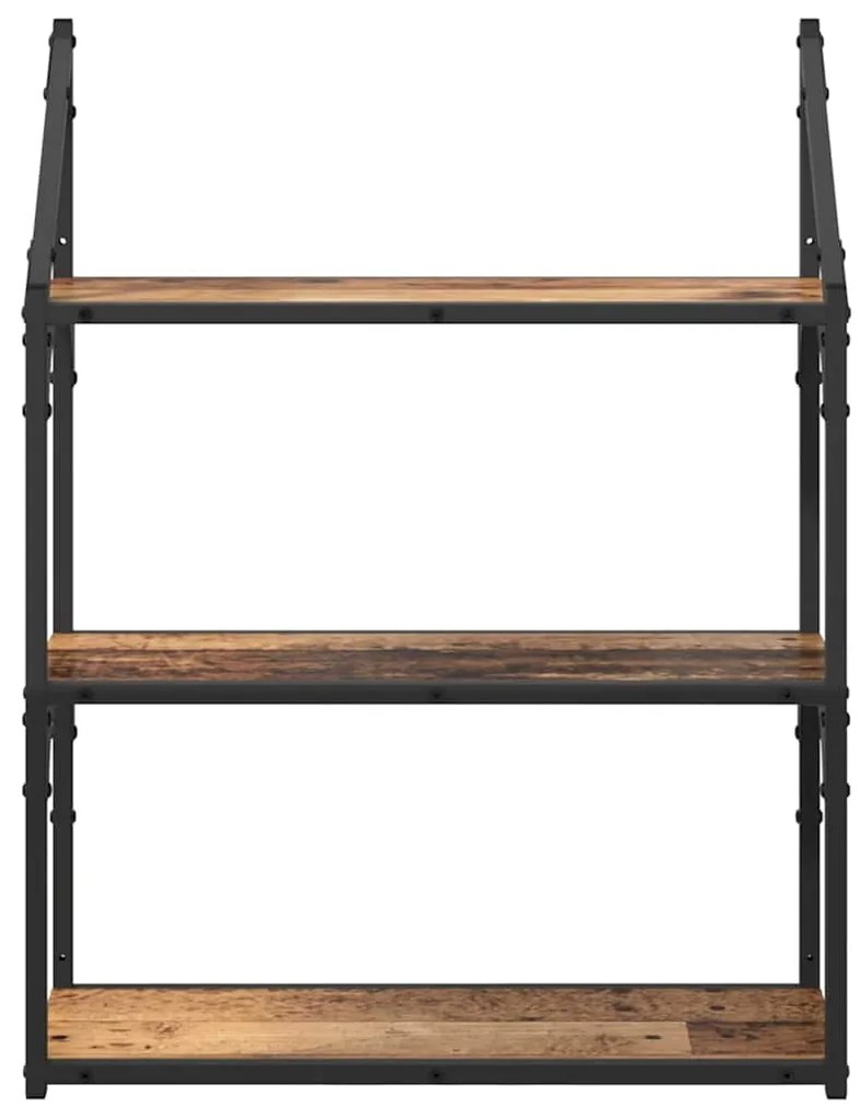 vidaXL Ράφι Τοίχου Παλιό Ξύλο 60 x 21 x 78,5 cm Επεξεργασμένο ξύλο
