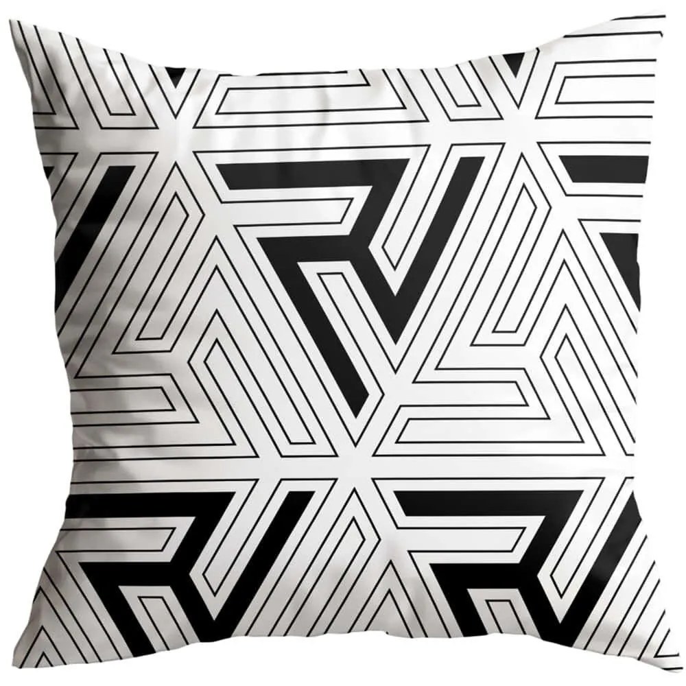 Μαξιλάρι Διακοσμητικό (Με Γέμιση) 416GRV3219 White-Black Aberto Design 43X43 Polyester,Βαμβάκι