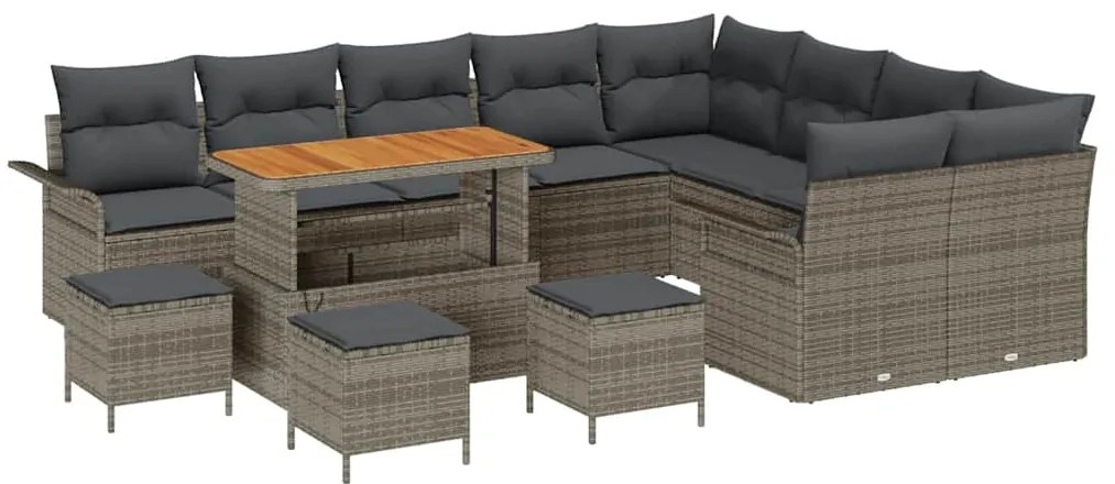 vidaXL Σετ Καναπέ Κήπου 13 pcs Γκρι συνθετικό ρατάν