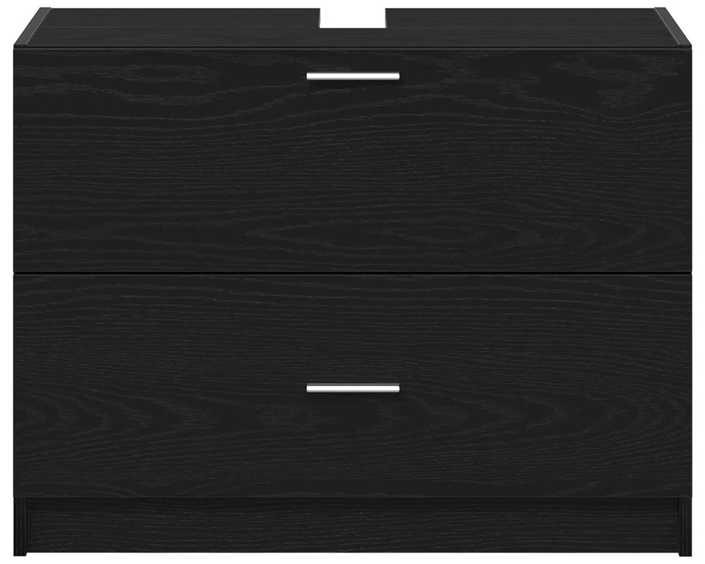 vidaXL Ντουλάπα Νιπτήρα Μαύρη Δρύς 78x37x59 εκ Επεξεργασμένο Ξύλο