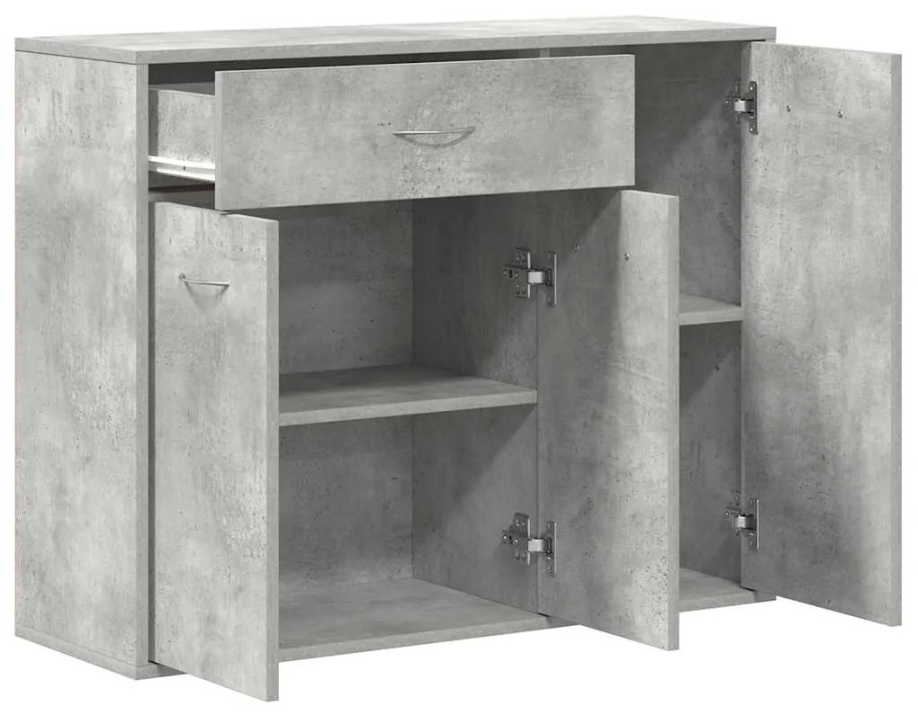 vidaXL Μπουφές Γκρι του Σκυροδέματος 88 x 30 x 70 εκ. από Επεξ. Ξύλο