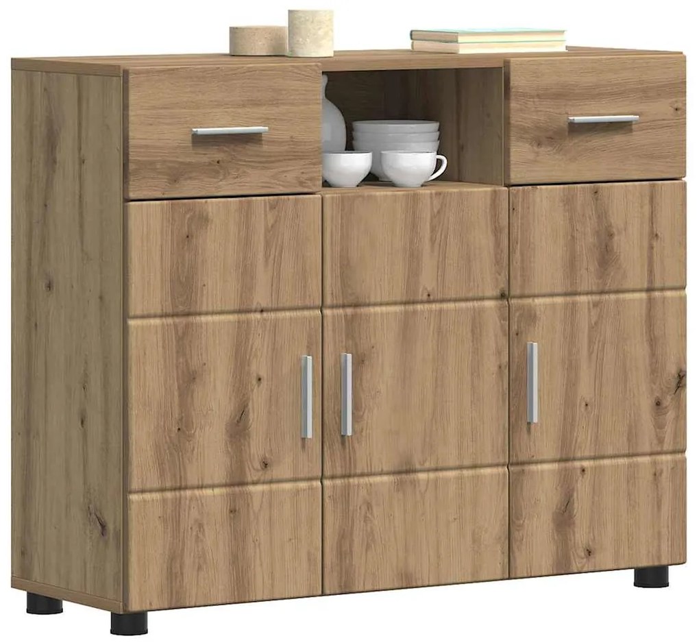 vidaXL Πλαϊνό γραφείο με συρτάρι artisan δρυς 88.5 x 30.5 x 73 εκ