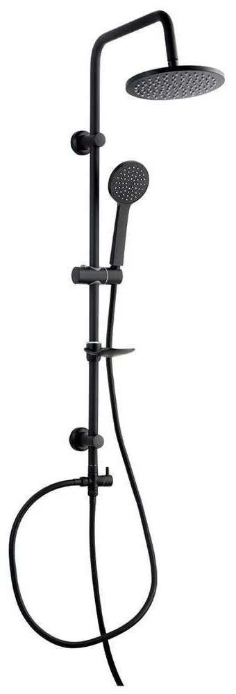 Κολόνα Σταθερού Ντους Magda C6064Bl Black Mat Karag Steel,Abs