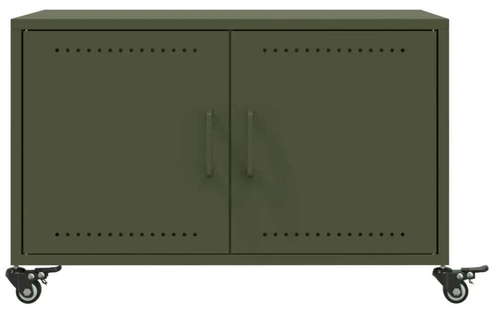 vidaXL Τραπεζάκι Σαλονιού Πράσινο Λαδί 68x50x43,5 εκ. από Ατσάλι