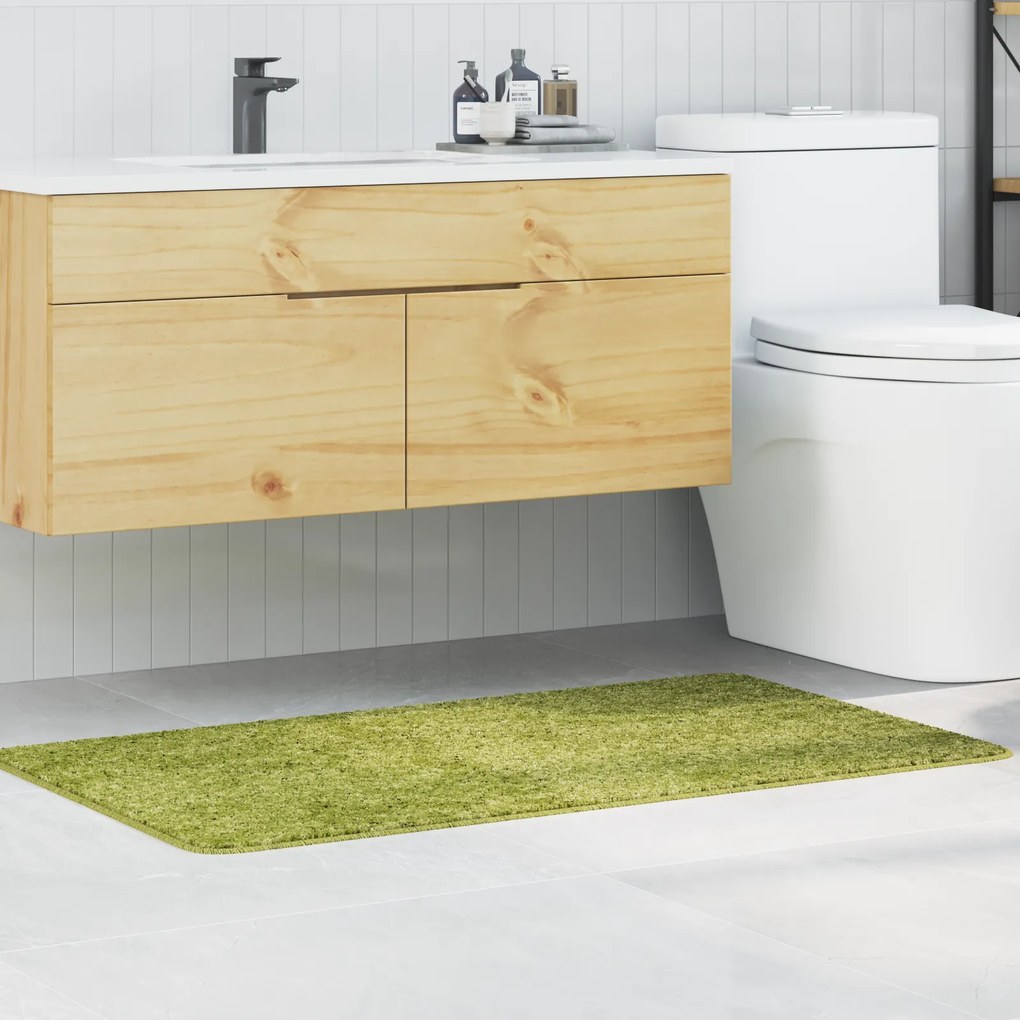 vidaXL Πατάκι Μπάνιου Ορθογώνιο Πράσινο 70x120 εκ. Πολυπροπυλένιο Αντιολισθητικό