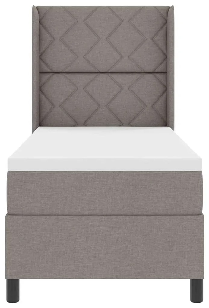 vidaXL Κρεβάτι με ελατήρια με στρώμα Taupe 80 x 200 cm ύφασμα