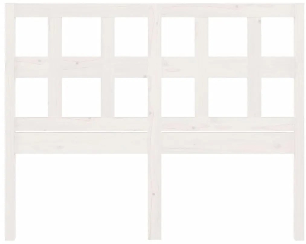 vidaXL Κεφαλάρι κρεβατιού Λευκό 205,5x4x100 εκ. από Μασίφ Ξύλο Πεύκου