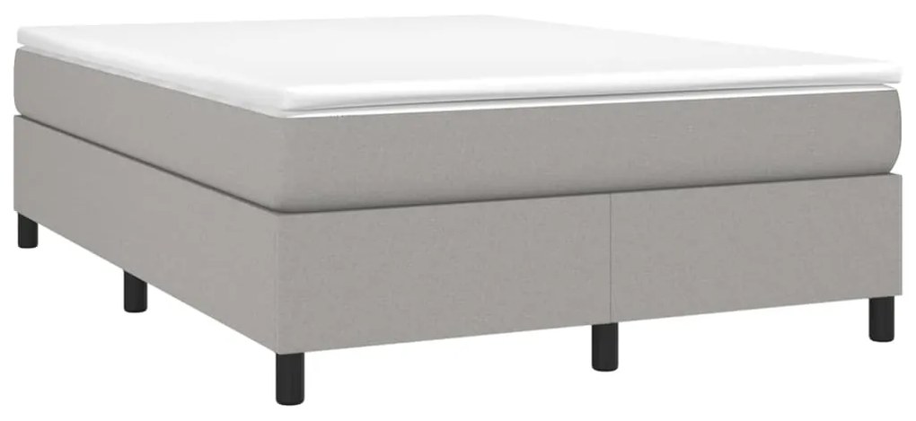 vidaXL Κρεβάτι Boxspring με Στρώμα Ανοιχτό Γκρι 140x190 εκ. Υφασμάτινο