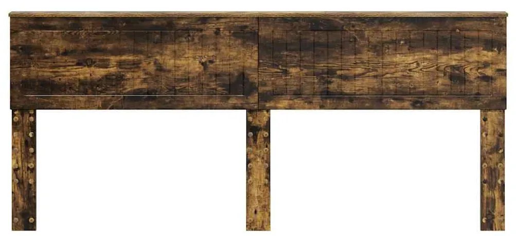 vidaXL Κεφαλάρι με κεφαλάρι Καπνιστό Δρύς 200 cm Επεξεργασμένο ξύλο