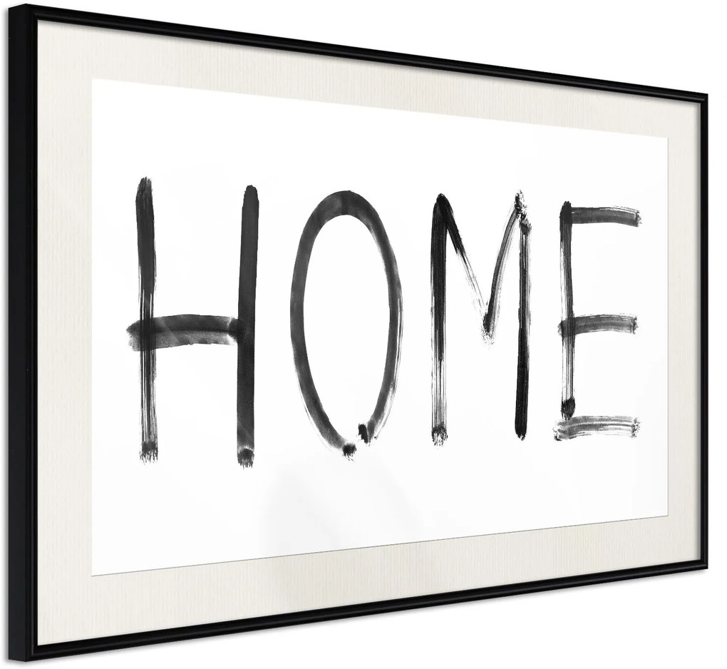 Αφίσα - Simply Home (Horizontal) - 45x30 - Μαύρο - Με πασπαρτού