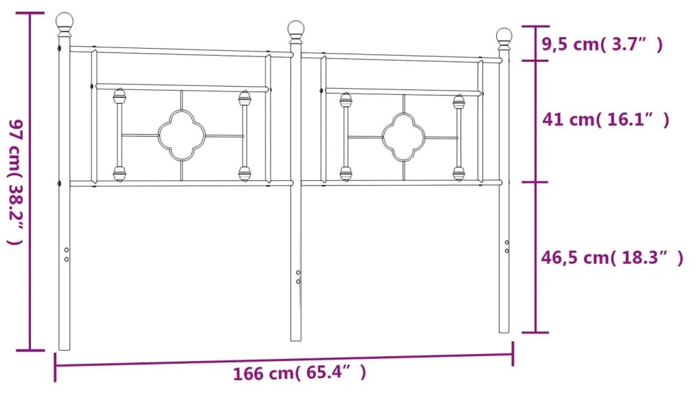 vidaXL Κεφαλάρι Λευκό 160 εκ. Μεταλλικό