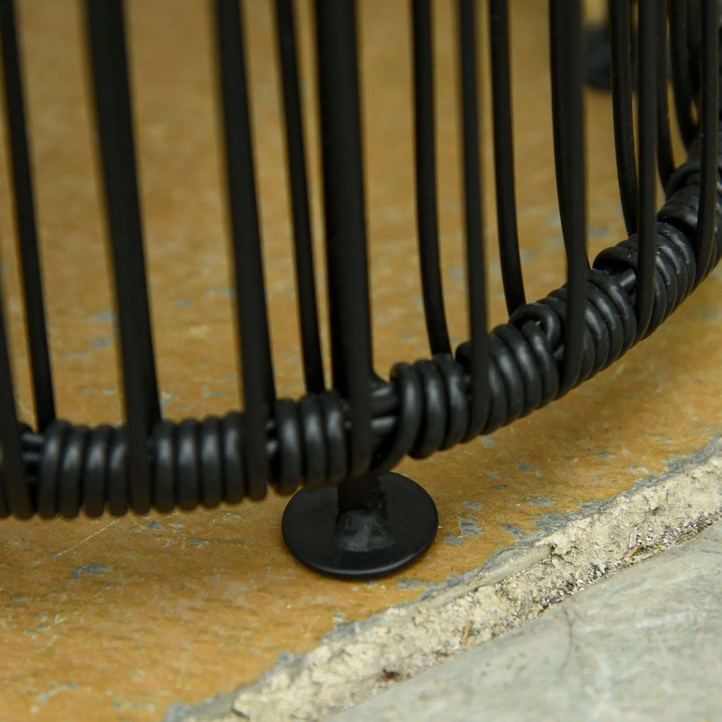 Outsunny Φωτιστικό Κήπου, Εξωτερική λάμπα, ηλιακής ενέργειας, 8 ώρες λειτουργίας, εμφάνιση Rattan, μαύρο, 21,5 x 21,5 x 61 cm