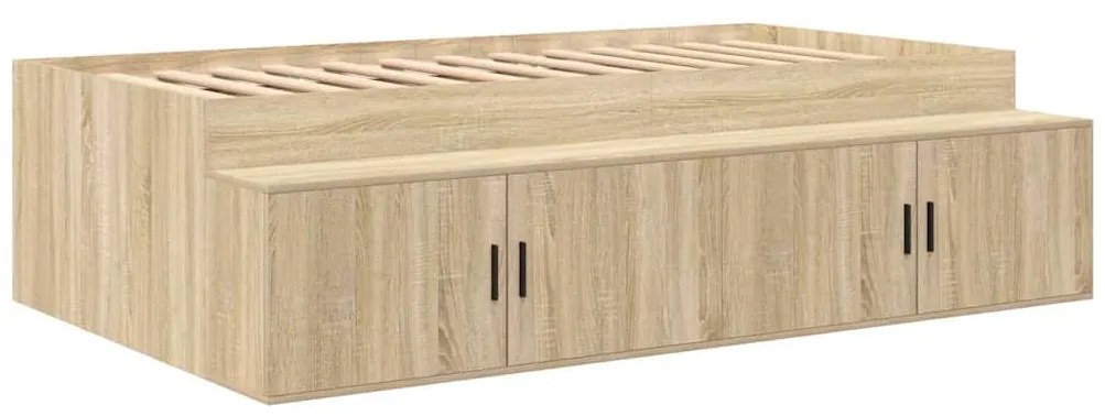vidaXL Κρεβάτι με αποθηκευτικό χώρο Sonoma Δρυς 100 x 200 cm