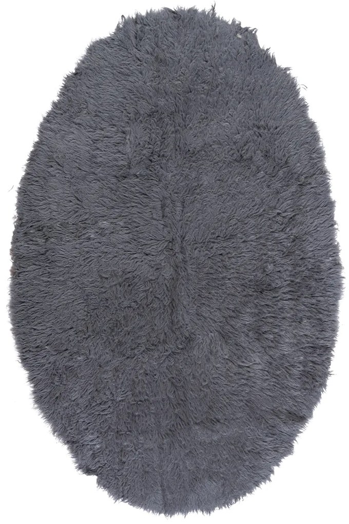 Οβάλ Χαλί Διαδρόμου (60x100) Βιοκαρπέτ Flokati 59 Grey
