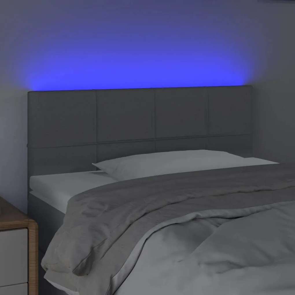 Κεφαλάρι Κρεβατιού LED Ανοιχτό Γκρι 100x5x78/88 εκ. Υφασμάτινο 3121602