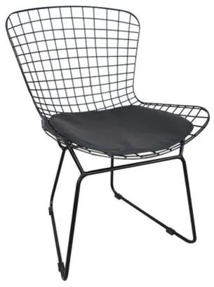 SAXON καρέκλα Μεταλλική Μαύρη/Μαξιλάρι Μαύρο 54x62x78cm Ε5142