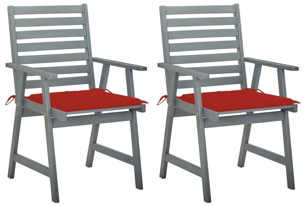 vidaXL Καρέκλες Εξ. Χώρου 2 τεμ. Μασίφ Ξύλο Ακακίας με Μαξιλάρια