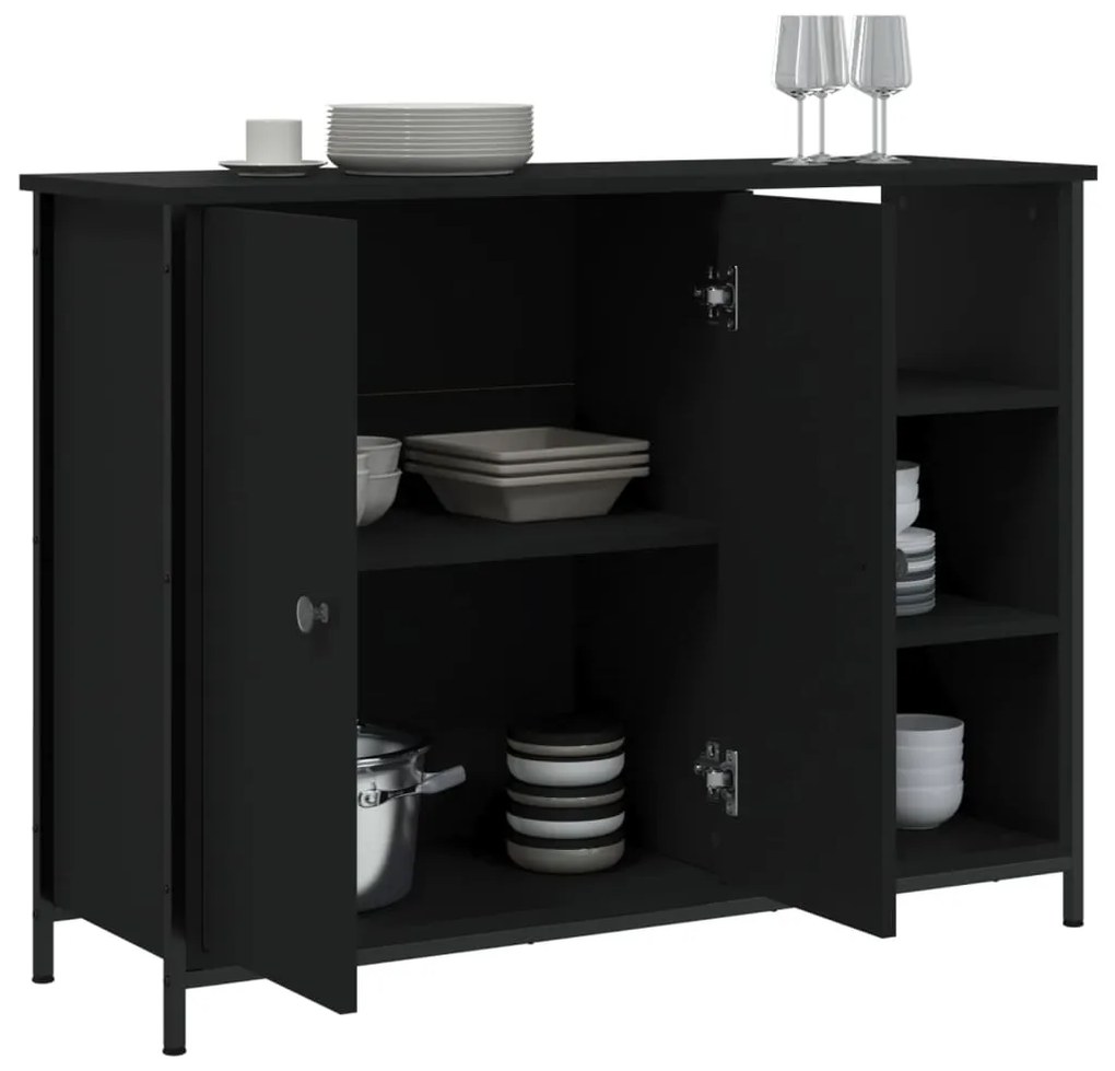 vidaXL Μπουφές Μαύρος 100x33x75 εκ. από Επεξεργασμένο Ξύλο