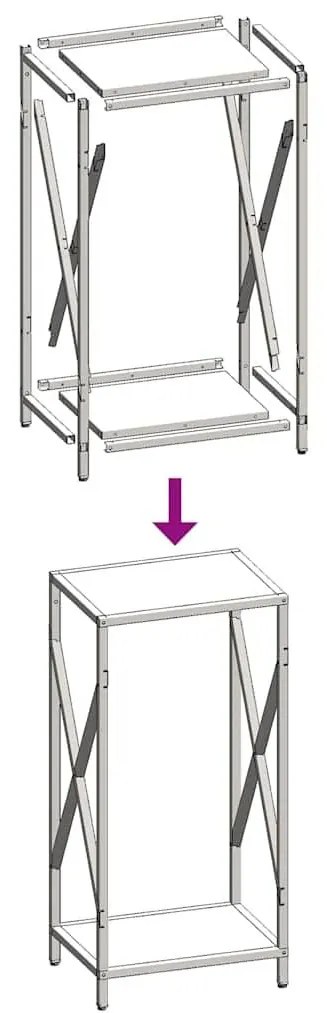 Ράφι για καυσόξυλα Ανθρακί 34x25x70 cm Ατσάλι ψυχρής έλασης - Ανθρακί