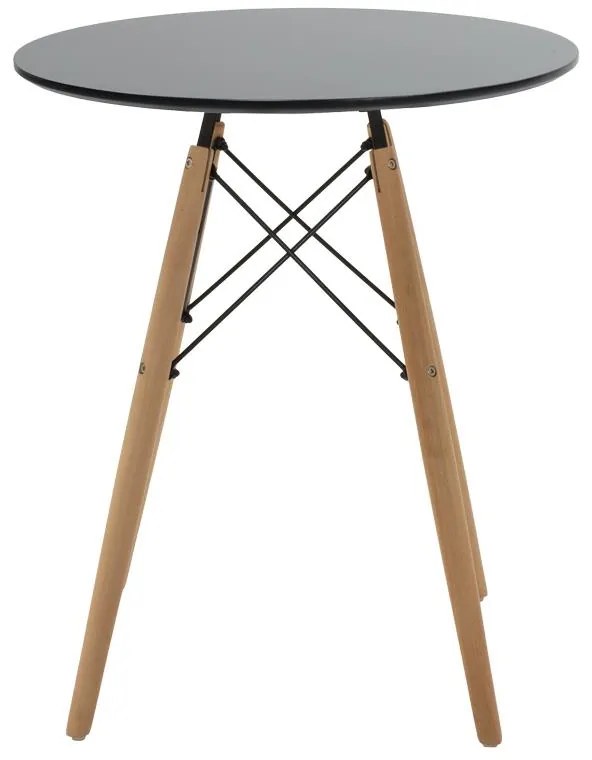 Σετ Τραπεζαρίας Ezra-Julita 3τεμ pp-mdf σε μαύρη-φυσική απόχρωση Φ60x73εκ 60x60x73 εκ.