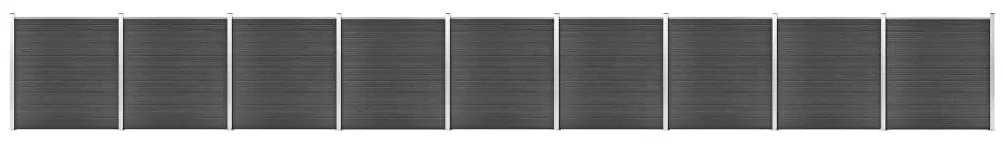 vidaXL Σετ Πάνελ Περίφραξης Μαύρο 1564 x 186 εκ. από WPC