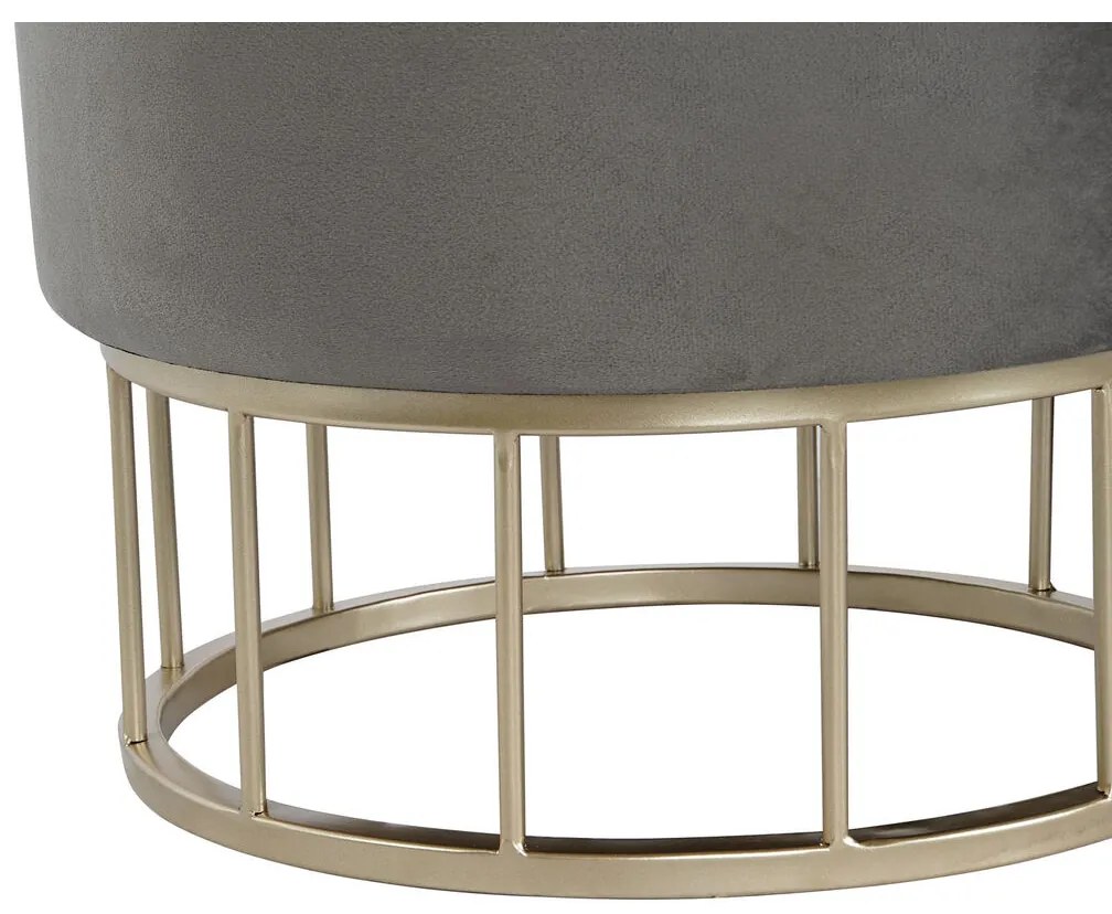 Υποπόδια DKD Home Decor Χρυσό Σκούρο γκρίζο πολυεστέρας Μέταλλο 38 x 38 x 41 cm