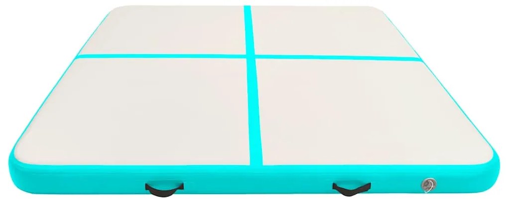 vidaXL Στρώμα Ενόργανης Φουσκωτό Πράσινο 200x200x15 εκ. PVC με Τρόμπα