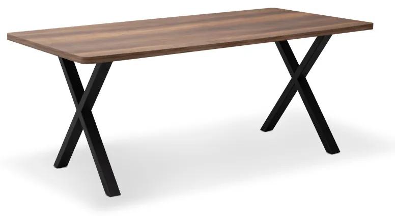 Τραπέζι Jeremy Megapap Mdf - μεταλλικό χρώμα καρυδί 160x80x75εκ. - 0212175