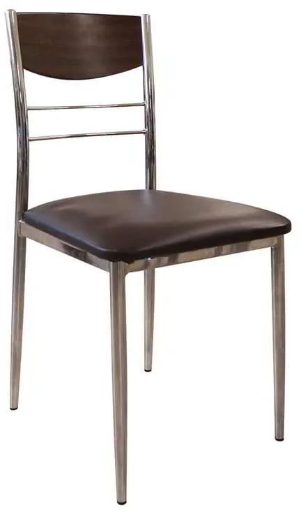 Καρέκλα Dino Χρώμιο-Wenge-Καφέ PVC Συσκ.6τμχ 42x51x90cm