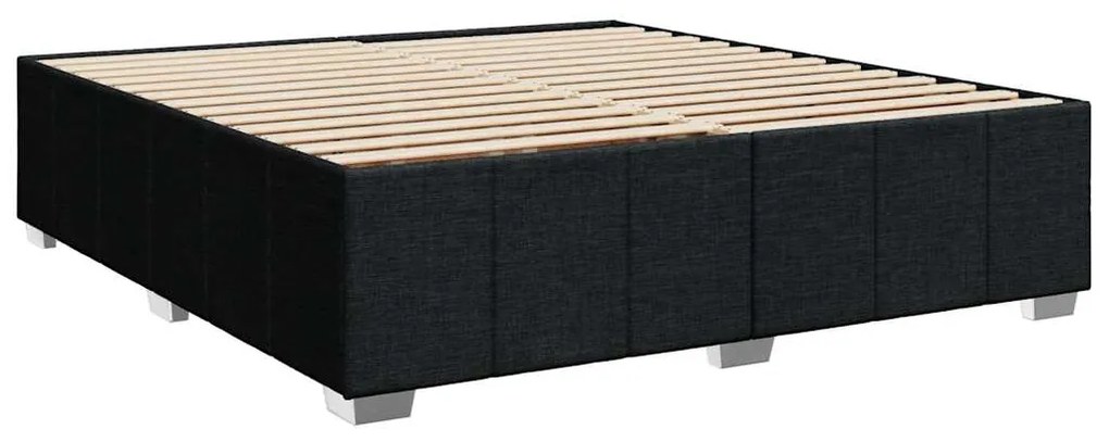 vidaXL Κρεβάτι Boxspring με Στρώμα Μαύρο 200x200 εκ. Υφασμάτινο