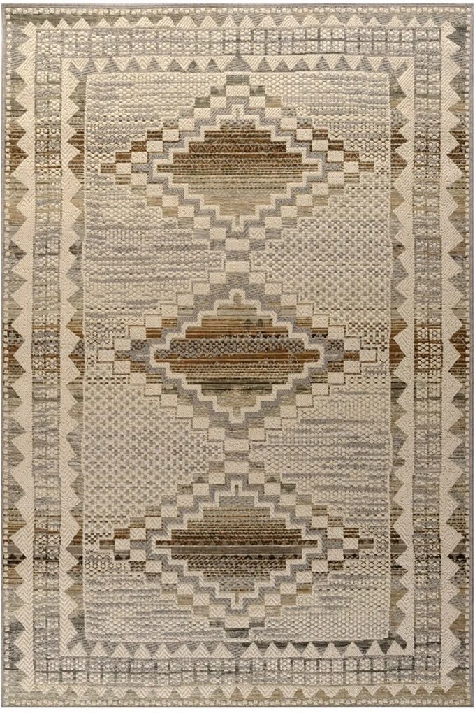 Χαλί Kemet 54010-102 Beige-Grey Merinos 133X190cm