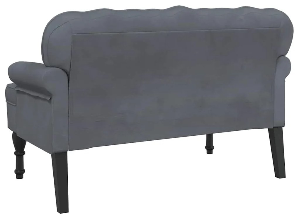 vidaXL Παγκάκι με Πλάτη Σκούρο Γκρι 119,5x64,5x75 εκ. Βελούδινο