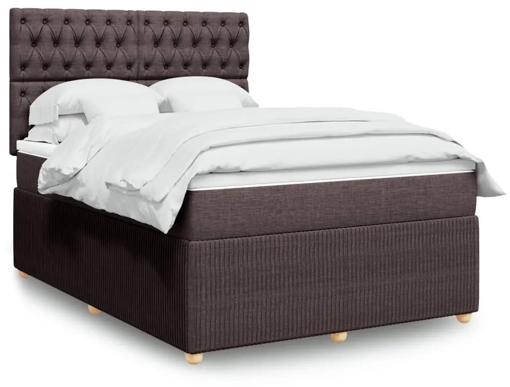 ΚΡΕΒΑΤΙ BOXSPRING ΜΕ ΣΤΡΩΜΑ ΣΚΟΥΡΟ ΚΑΦΕ 140X190 ΕΚ. ΥΦΑΣΜΑΤΙΝΟ 3292061